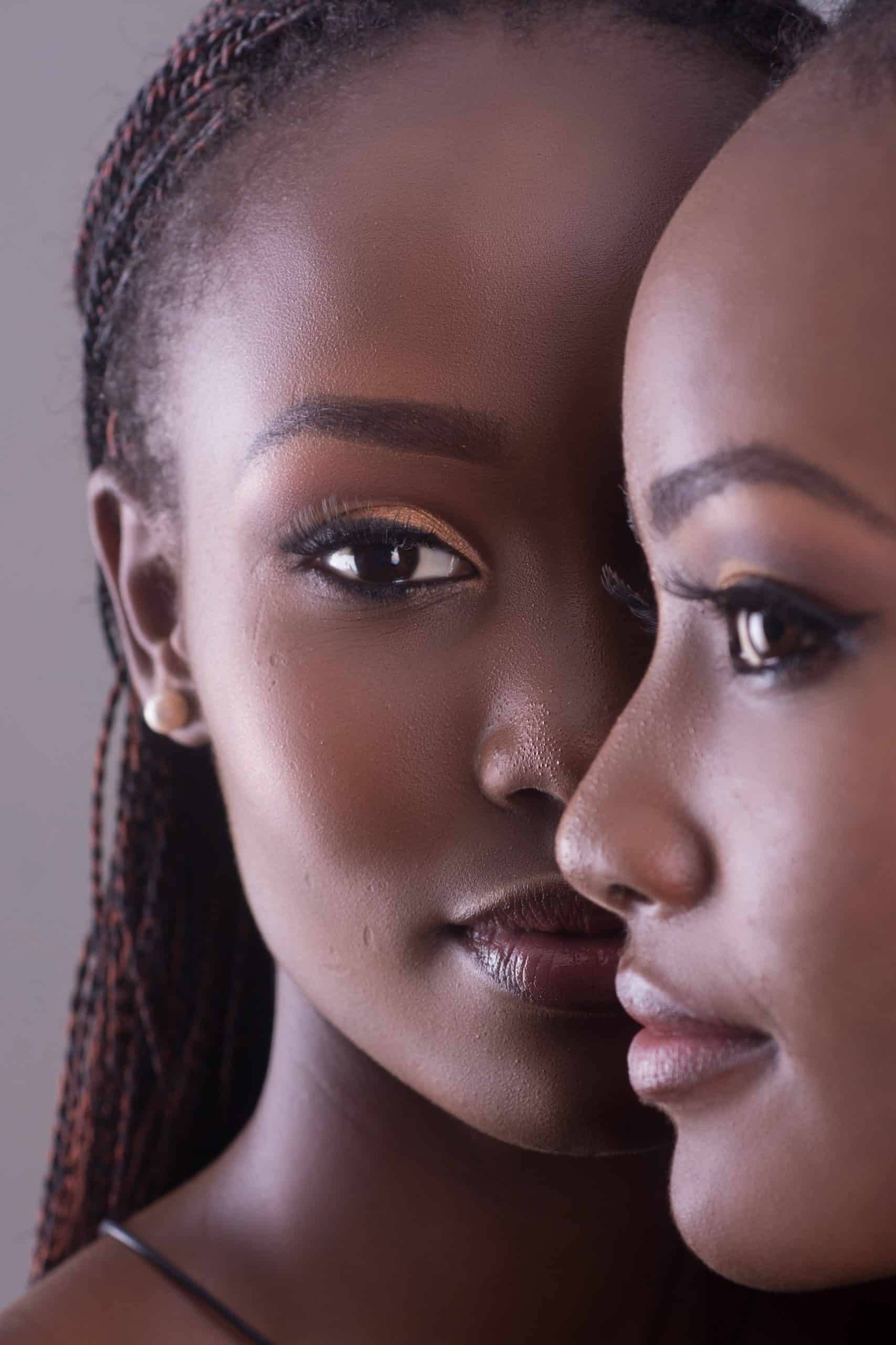 Two beautiful black African models