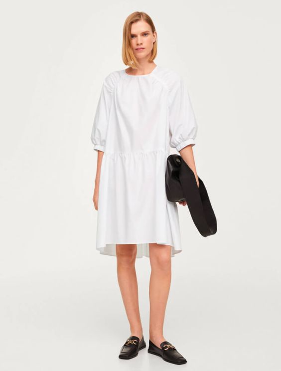 Puffed sleeves cotton dress (Demo)