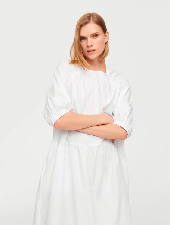 Puffed sleeves cotton dress (Demo)