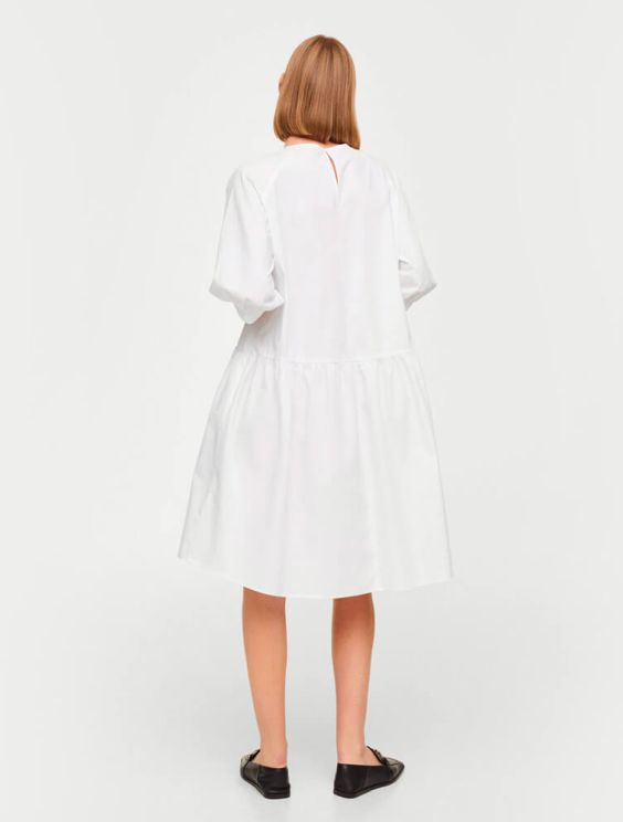 Puffed sleeves cotton dress (Demo)