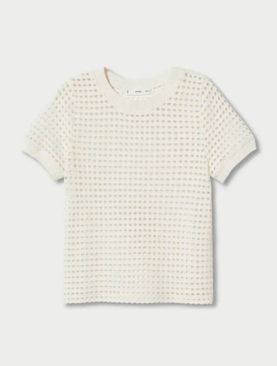 Openwork cotton-blend T-shirt (Demo)